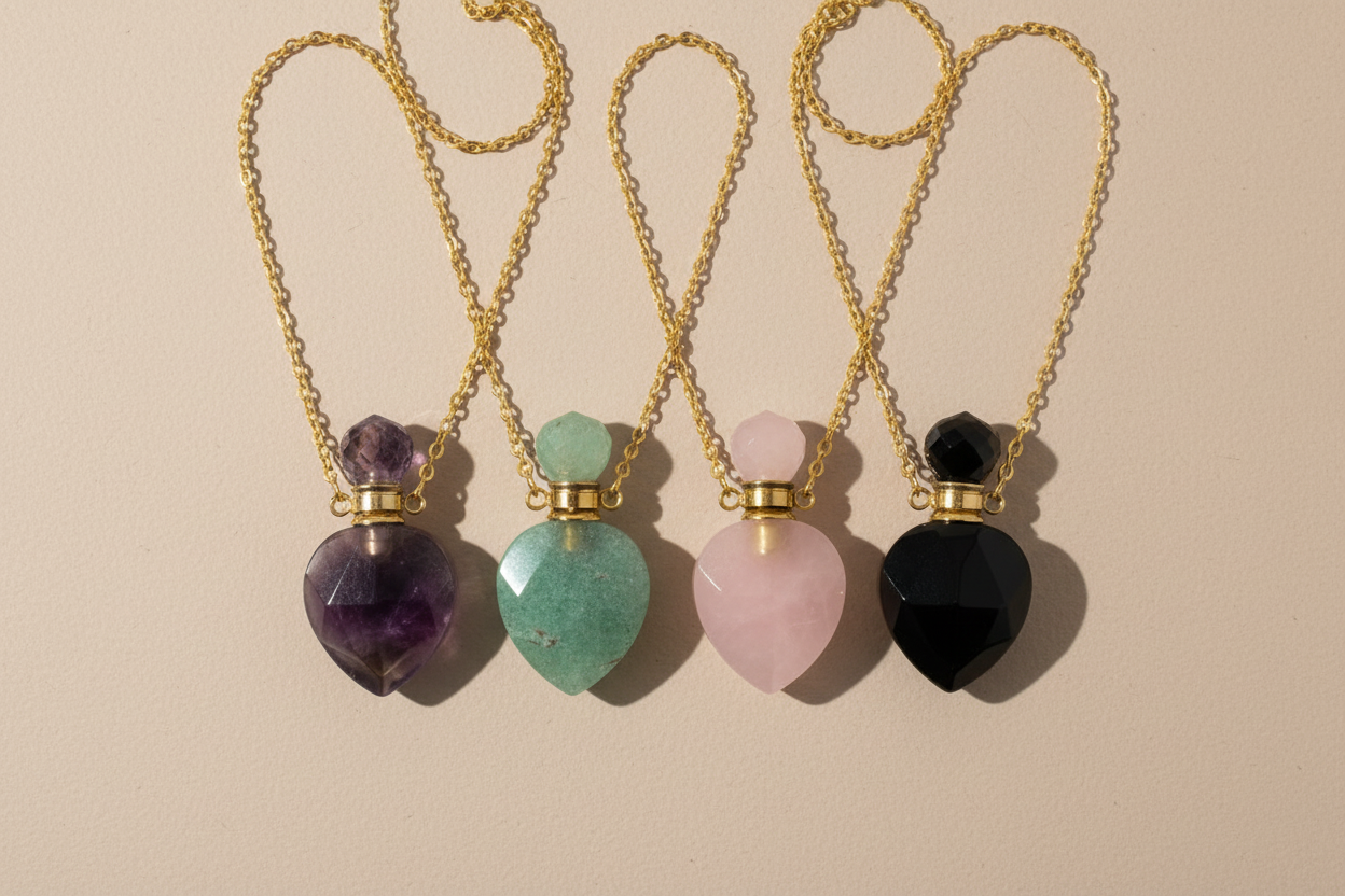All Four Necklaces on Nude Surface