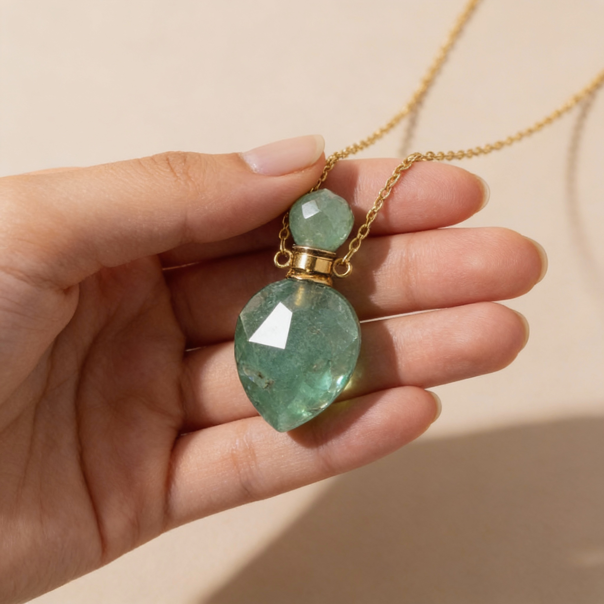 Crystal Perfume Bottle Necklace