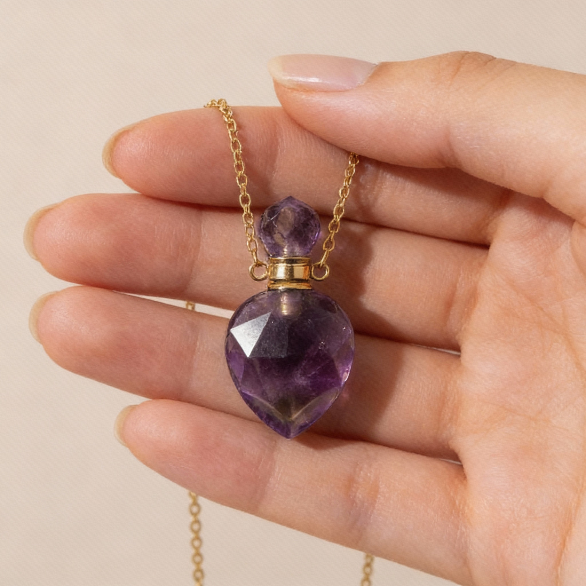 Crystal Perfume Bottle Necklace