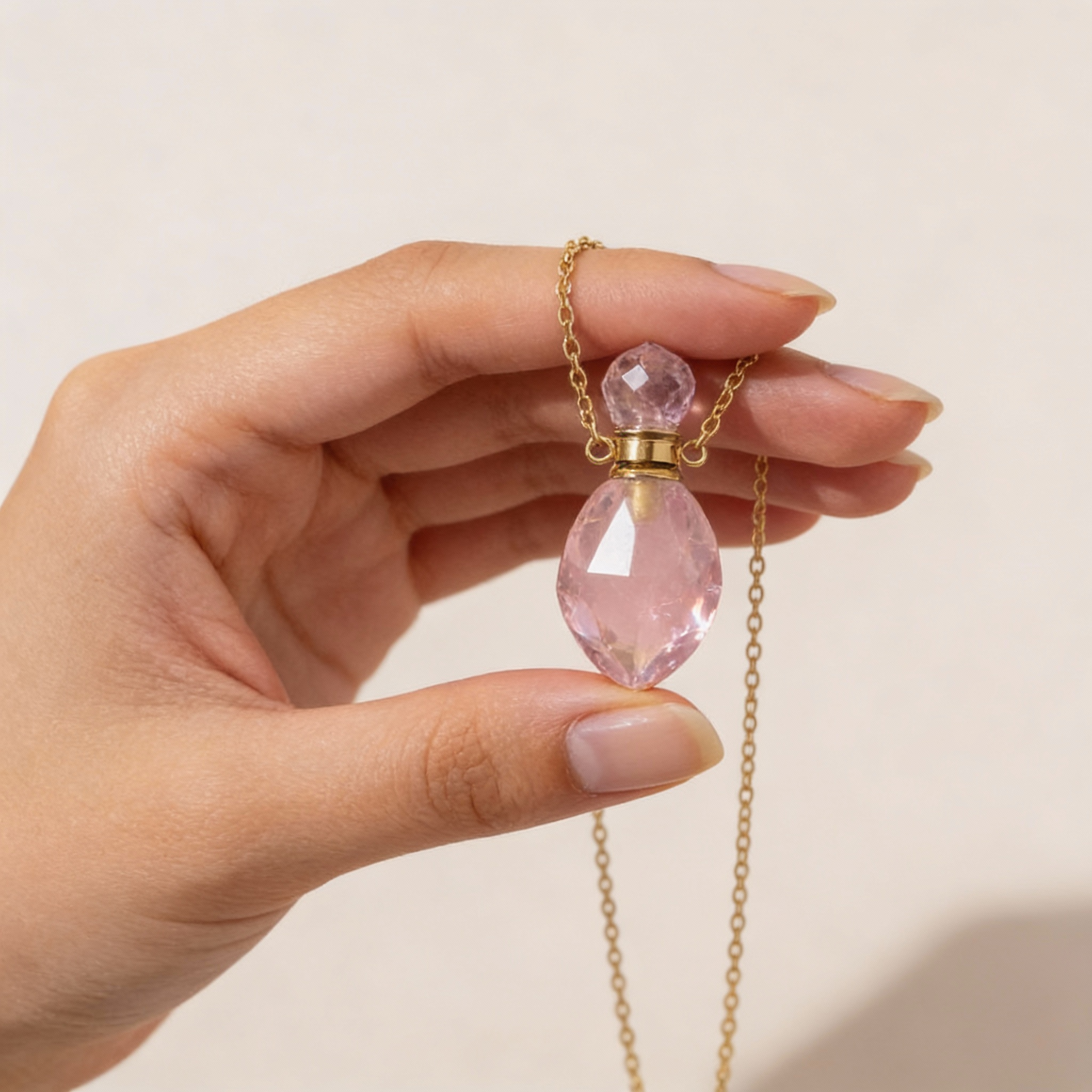 Crystal Perfume Bottle Necklace