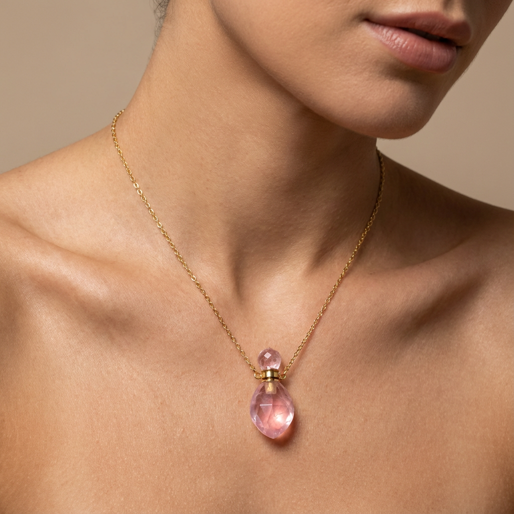 Crystal Perfume Bottle Necklace