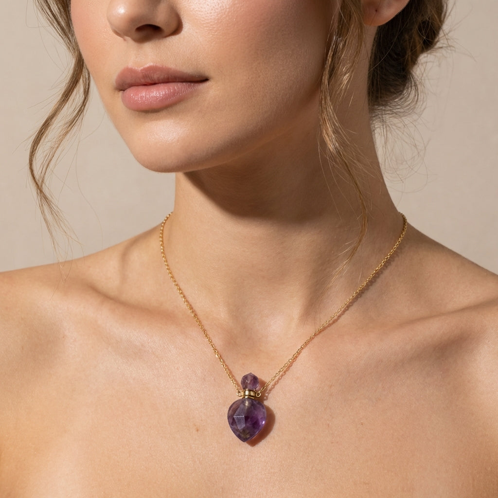 Crystal Perfume Bottle Necklace