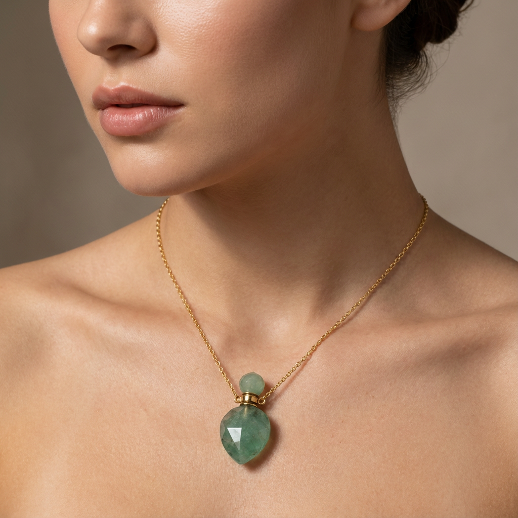 Crystal Perfume Bottle Necklace