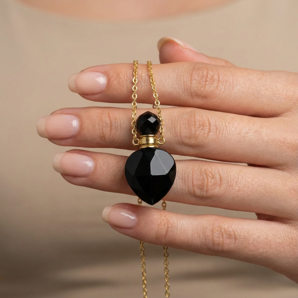 Crystal Perfume Bottle Necklace